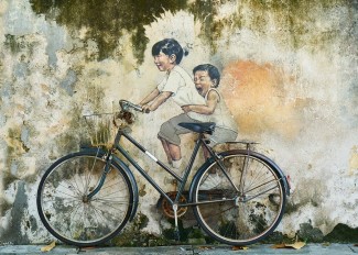 Mural mit Fahrrad