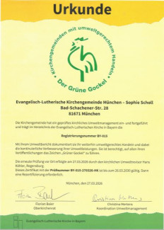 Urkunde Grüner Gockel 2026